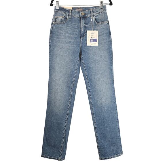 DL1961 Jeans Womens 27 Light Wash Patti Straight High Rise Vintage Ankle Stretch - Picture 1 of 10
